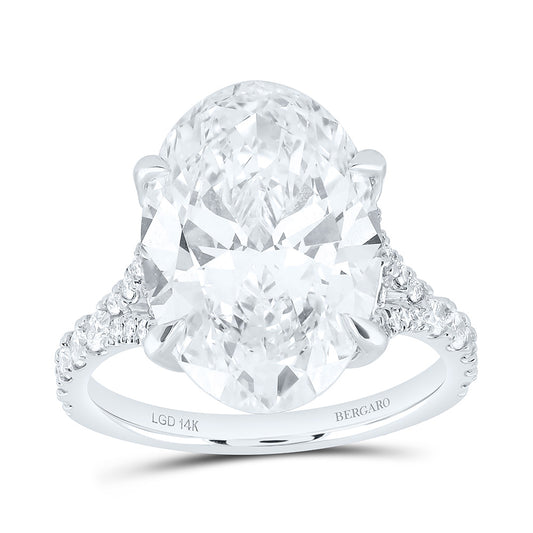 14K Yellow Or White Gold 8 1/2 Cttw Lab Grown Diamond 8 Cttw Center Oval Engagement Ring