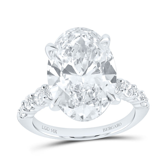 14K Yellow Or White Gold 8 3/4 Cttw Lab Grown Diamond 8 Cttw Center Oval Engagement Ring