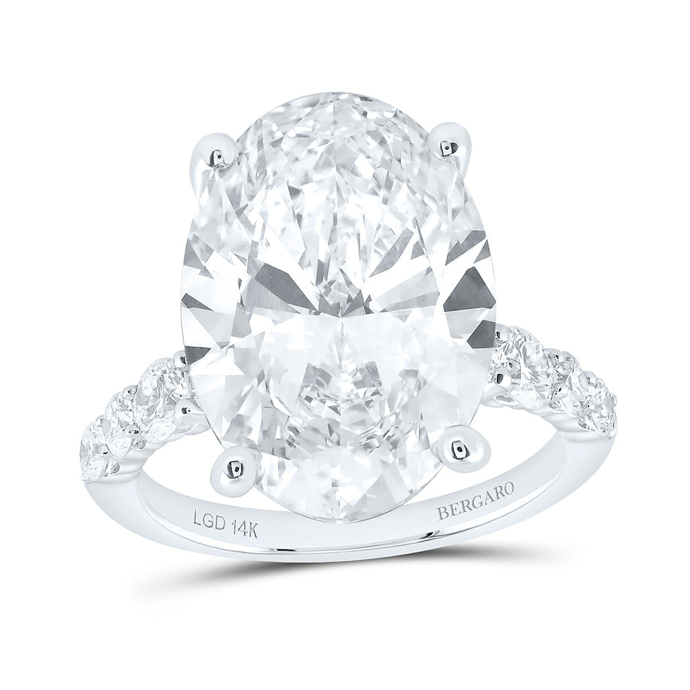 14K Yellow Or White Gold 11 Cttw Lab Grown Diamond 10 Cttw Center Oval Engagement Ring