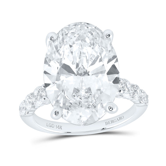 14K Yellow Or White Gold 11 Cttw Lab Grown Diamond 10 Cttw Center Oval Engagement Ring