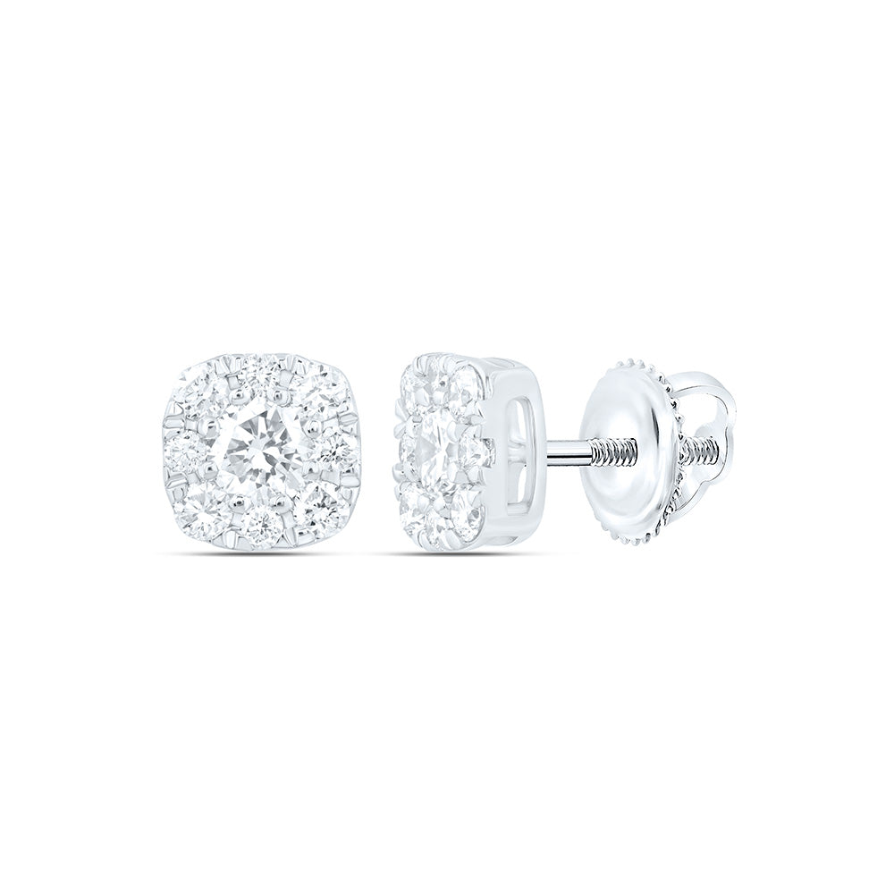 14K Yellow Or White Gold 1/2 Cttw Lab Grown Diamond Fashion Cushion Earring