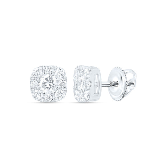 14K Yellow Or White Gold 1/2 Cttw Lab Grown Diamond Fashion Cushion Earring