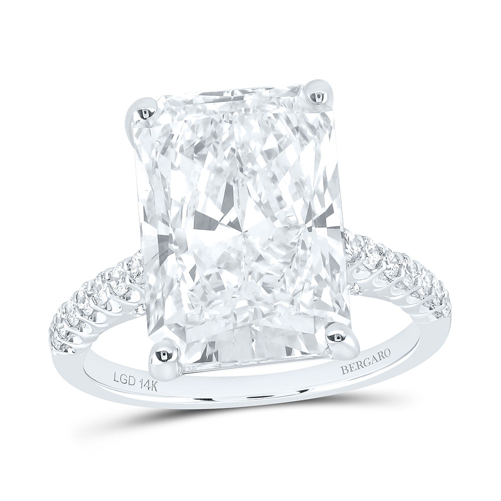 14K Yellow Or White Gold 8 5/8 Cttw Lab Grown Diamond 8 Cttw Center Radiant Engagement Ring