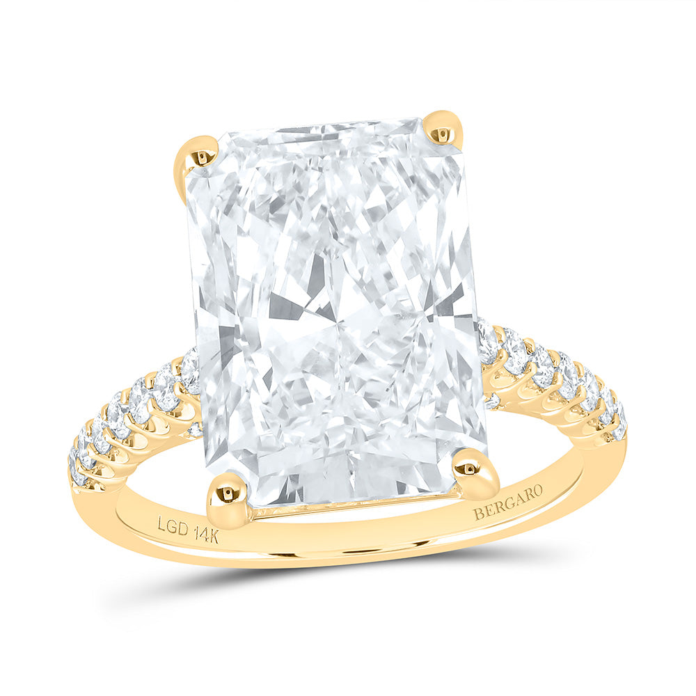 14K Yellow Or White Gold 8 5/8 Cttw Lab Grown Diamond 8 Cttw Center Radiant Engagement Ring