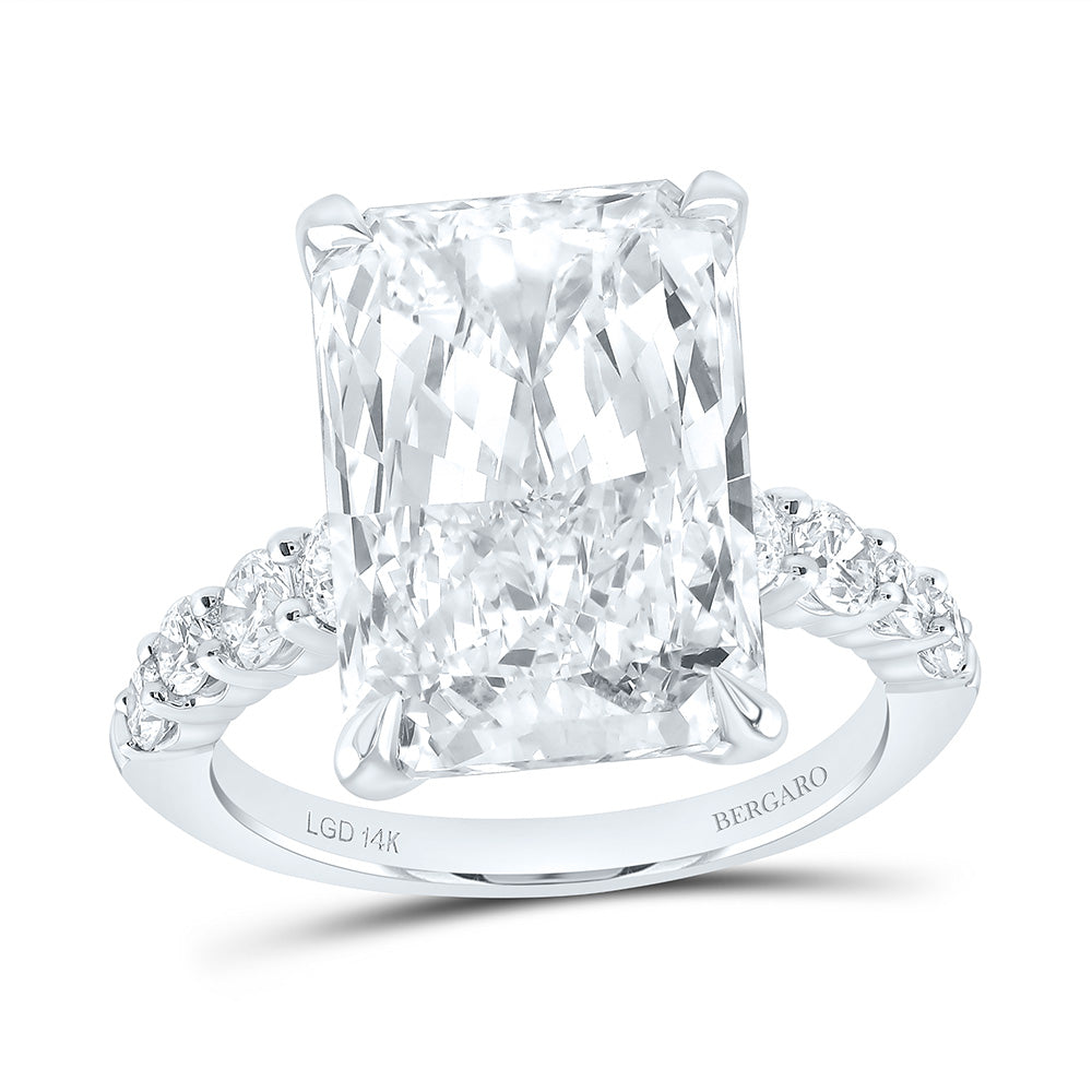 14K Yellow Or White Gold 8 3/4 Cttw Lab Grown Diamond 8 Cttw Center Radiant Engagement Ring