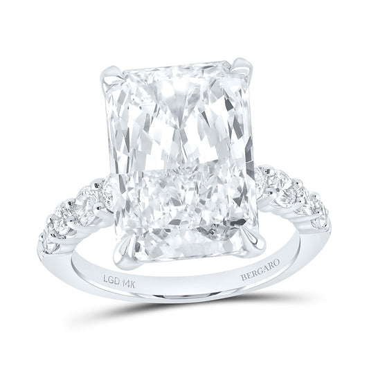 14K Yellow Or White Gold 8 3/4 Cttw Lab Grown Diamond 8 Cttw Center Radiant Engagement Ring