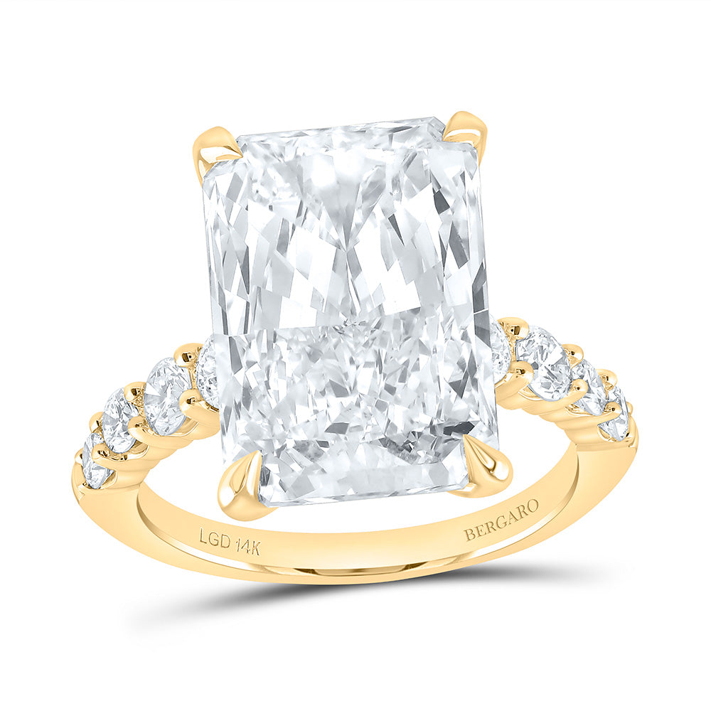 14K Yellow Or White Gold 8 3/4 Cttw Lab Grown Diamond 8 Cttw Center Radiant Engagement Ring