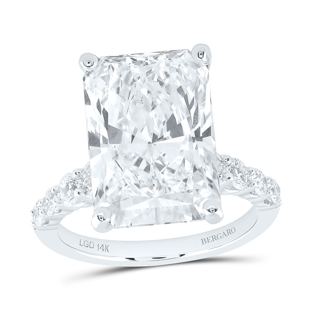 14K Yellow Or White Gold 11 Cttw Lab Grown Diamond 10 Cttw Center Radiant Engagement Ring
