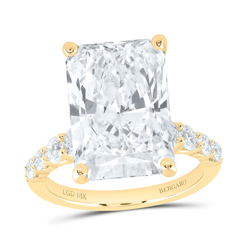 14K Yellow Or White Gold 11 Cttw Lab Grown Diamond 10 Cttw Center Radiant Engagement Ring