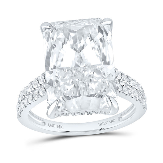 14K Yellow Or White Gold 10 1/2 Cttw Lab Grown Diamond 10 Cttw Center Radiant Engagement Ring