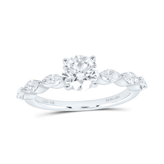 14K Yellow Or White Gold 1 1/2 Cttw Lab Grown Diamond 1 Cttw Center Round Engagement Ring