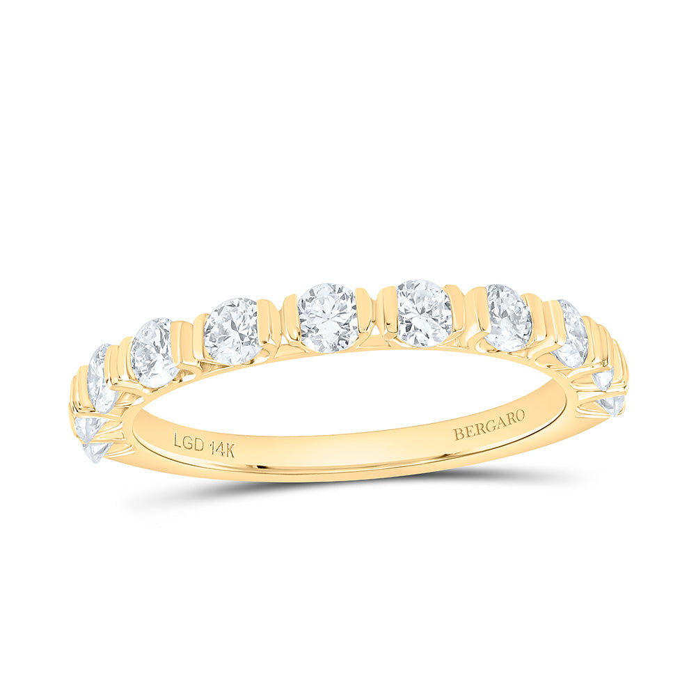 14K Yellow Or White Gold 1 Cttw Lab Grown Diamond Fashion Round Band