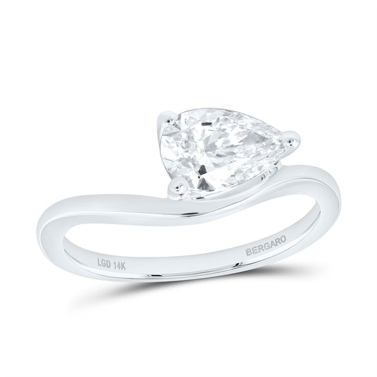 14K Yellow Or White Gold 1 Cttw Lab Grown Diamond Pear Engagement Ring
