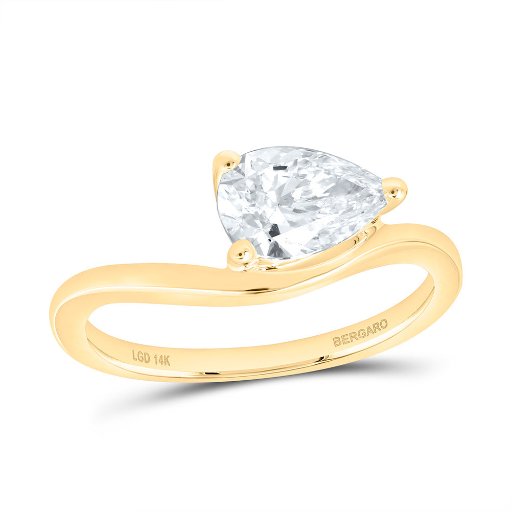 14K Yellow Or White Gold 1 Cttw Lab Grown Diamond Pear Engagement Ring