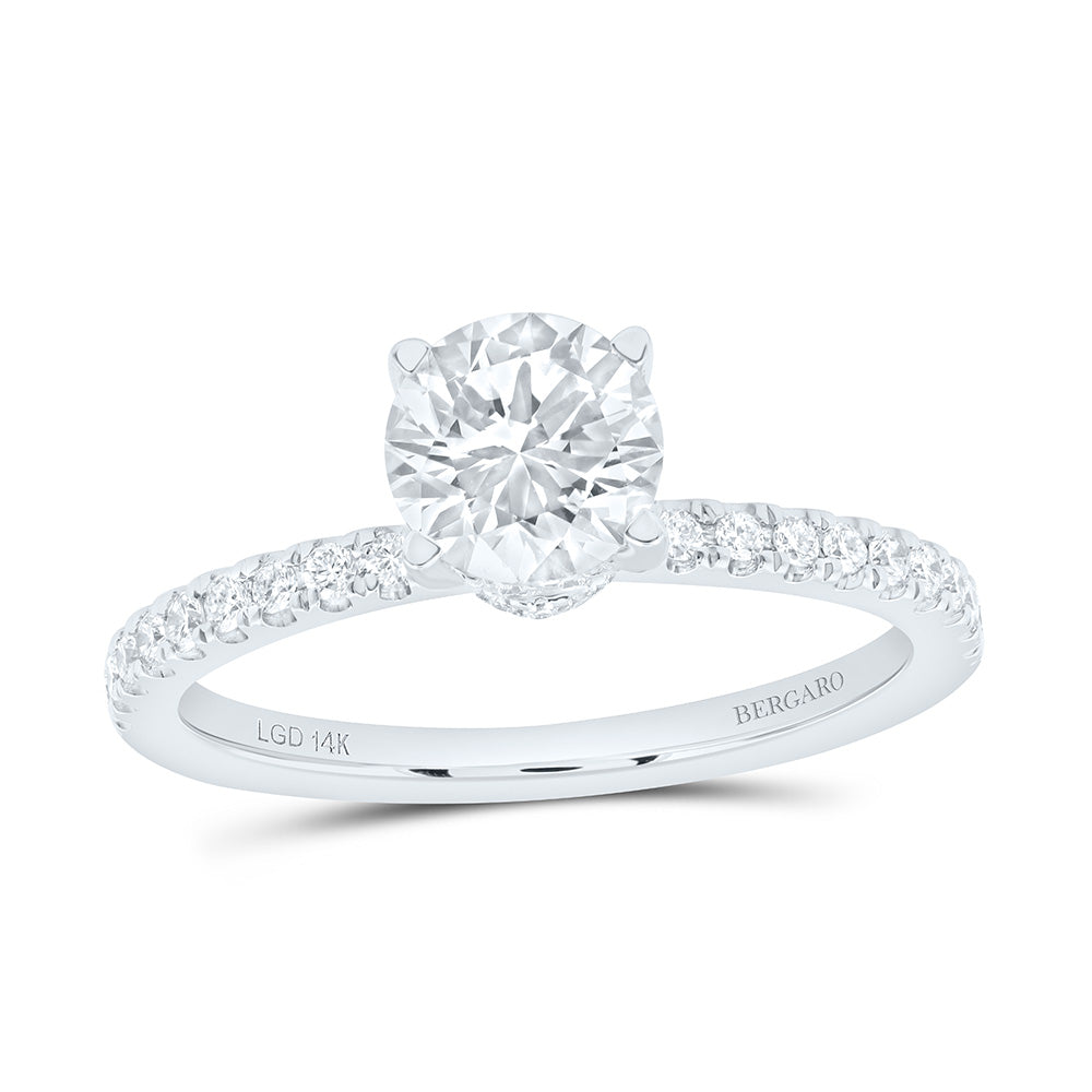 14K Yellow Or White Gold 1 1/4 Cttw Lab Grown Diamond 1 Cttw Center Round Engagement Ring