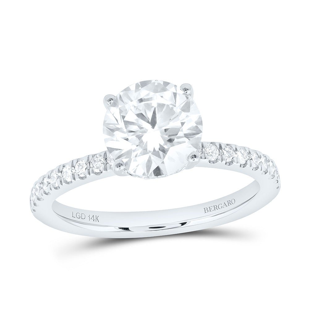 14K Yellow Or White Gold 2 1/3 Cttw Lab Grown Diamond 2 Cttw Center Round Engagement Ring