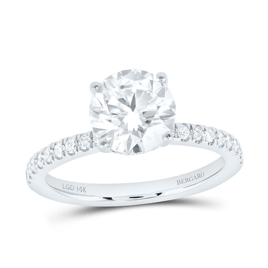 14K Yellow Or White Gold 2 1/3 Cttw Lab Grown Diamond 2 Cttw Center Round Engagement Ring