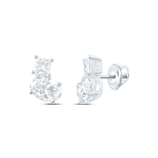 14K Yellow Or White Gold 2 Cttw Lab Grown Diamond Fashion 2 Stone Earring