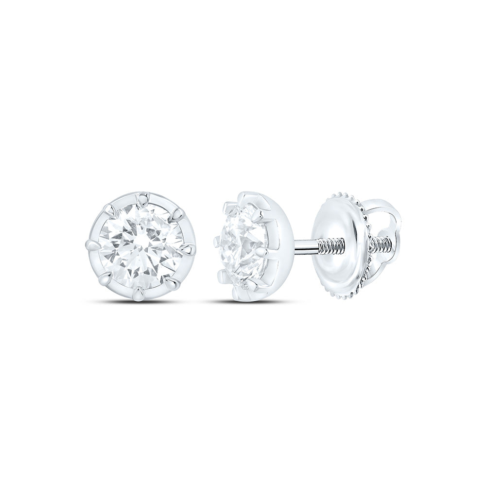 14K Yellow Or White Gold 1 Cttw Lab Grown Diamond Fashion Round Earring
