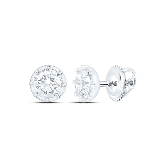 14K Yellow Or White Gold 1 Cttw Lab Grown Diamond Fashion Round Earring