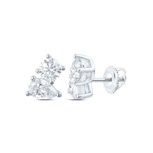 14K Yellow Or White Gold 2 Cttw Lab Grown Diamond Fashion 2 Stone Earring