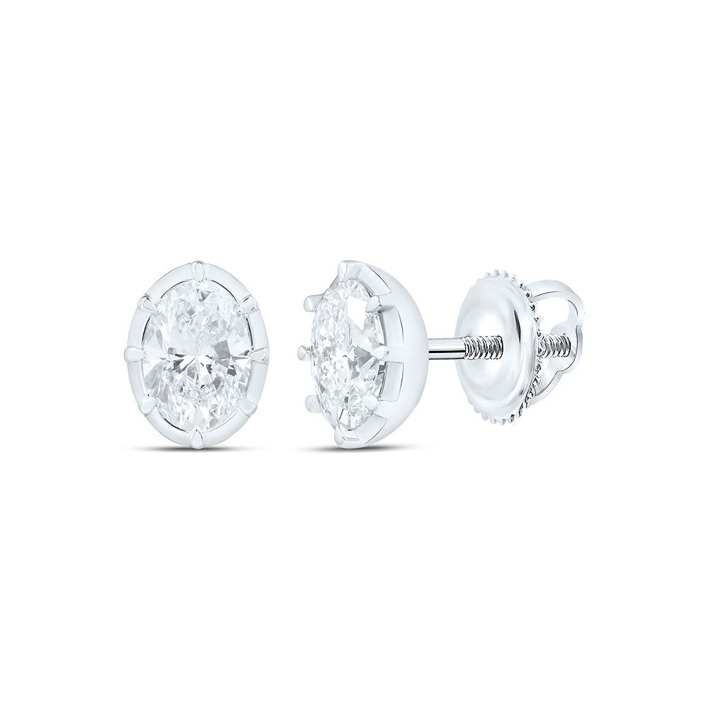 14K Yellow Or White Gold 1 Cttw Lab Grown Diamond Fashion Oval Earring
