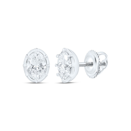 14K Yellow Or White Gold 1 Cttw Lab Grown Diamond Fashion Oval Earring
