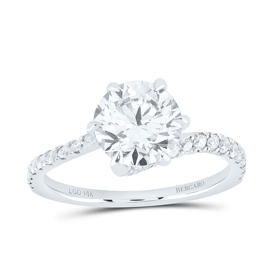 14K Yellow Or White Gold 2 1/3 Cttw Lab Grown Diamond 2 Cttw Center Round Engagement Ring