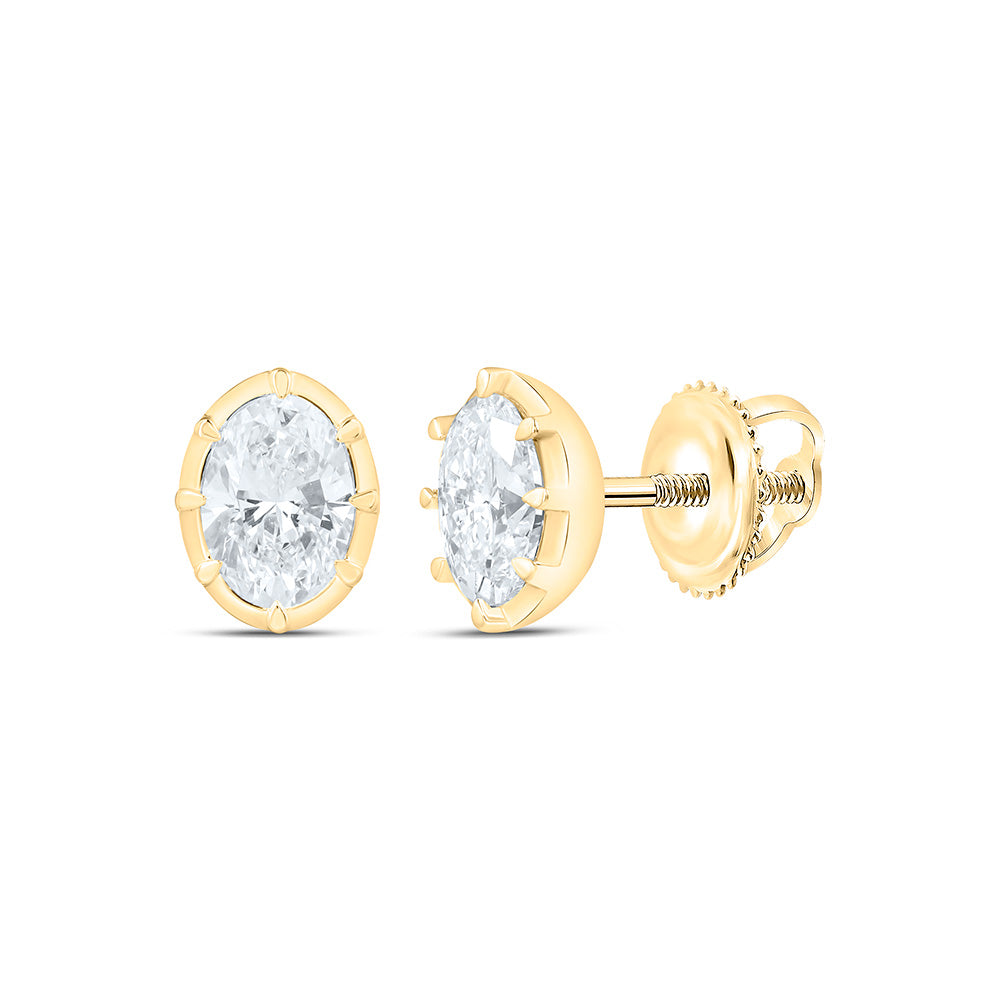 14K Yellow Or White Gold 1 Cttw Lab Grown Diamond Fashion Oval Earring