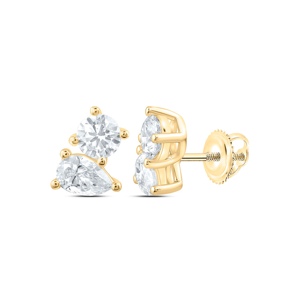 14K Yellow Or White Gold 2 Cttw Lab Grown Diamond Fashion 2 Stone Earring