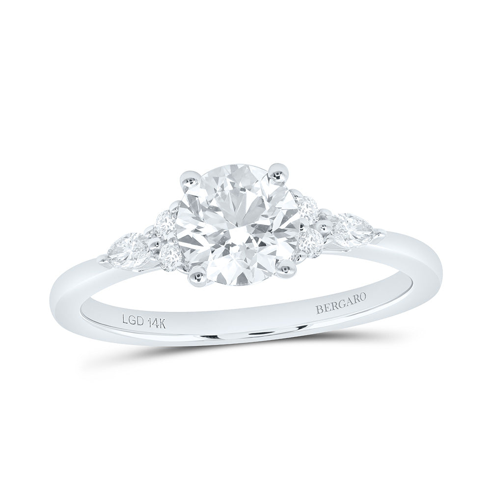 14K Yellow Or White Gold 1 Cttw Lab Grown Diamond 1 Cttw Center Round Engagement Ring