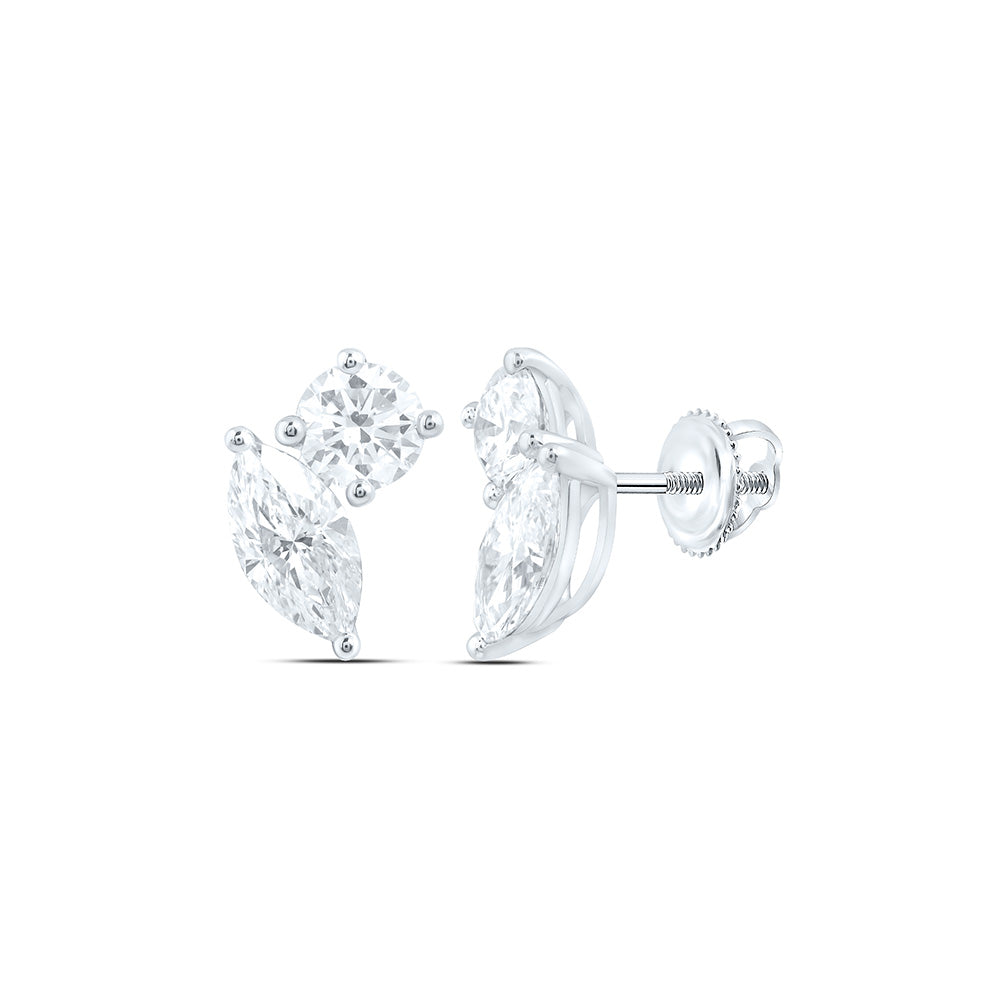 14K Yellow Or White Gold 2 1/2 Cttw Lab Grown Diamond Fashion 2 Stone Earring