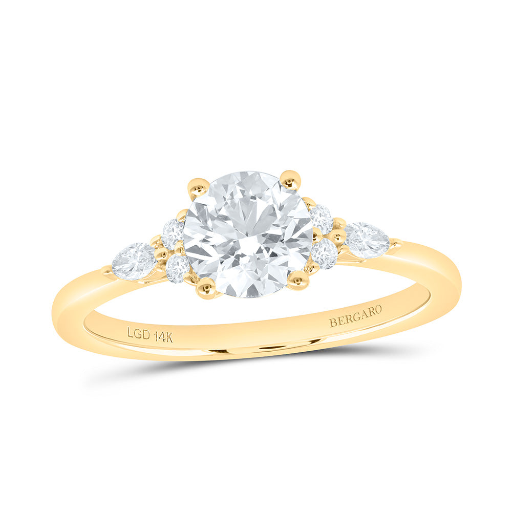 14K Yellow Or White Gold 1 Cttw Lab Grown Diamond 1 Cttw Center Round Engagement Ring