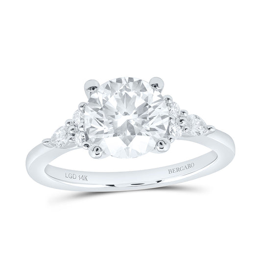 14K Yellow Or White Gold 2 1/5 Cttw Lab Grown Diamond 2 Cttw Center Round Engagement Ring