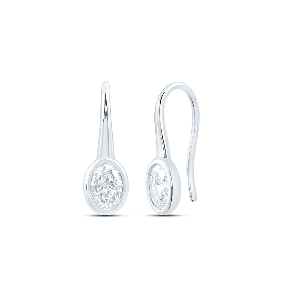 14K Yellow Or White Gold 2 Cttw Lab Grown Diamond Fashion Oval Earring
