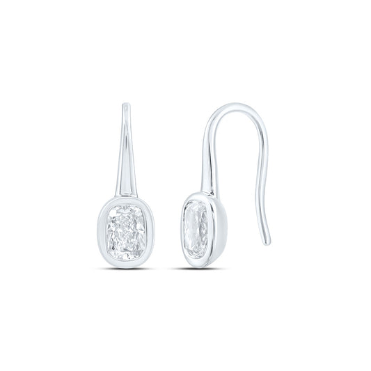 14K Yellow Or White Gold 2 Cttw Lab Grown Diamond Fashion Cushion Earring
