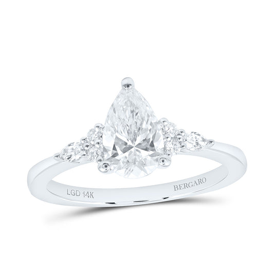 14K Yellow Or White Gold 1 Cttw Lab Grown Diamond 1 Cttw Center Pear Engagement Ring