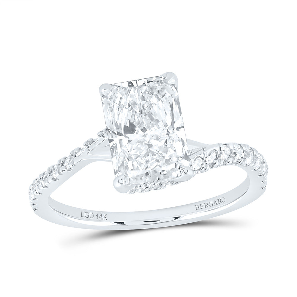 14K Yellow Or White Gold 2 1/3 Cttw Lab Grown Diamond 2 Cttw Center Radiant Engagement Ring
