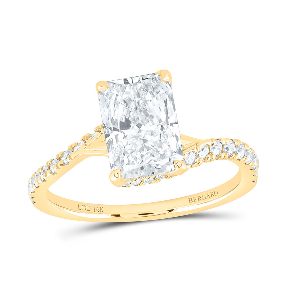14K Yellow Or White Gold 2 1/3 Cttw Lab Grown Diamond 2 Cttw Center Radiant Engagement Ring