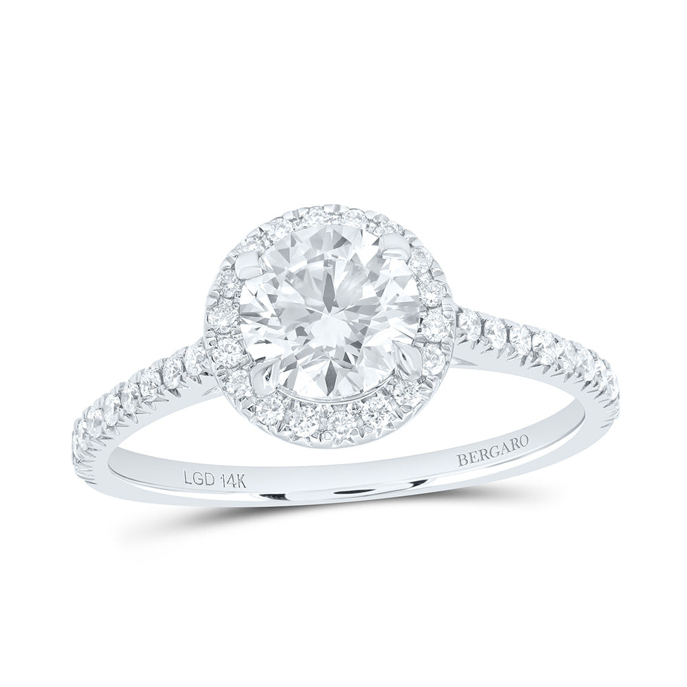 14K Yellow Or White Gold 1 1/4 Cttw Lab Grown Diamond 1 Cttw Center Round Engagement Ring