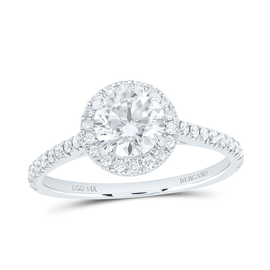 14K Yellow Or White Gold 1 1/4 Cttw Lab Grown Diamond 1 Cttw Center Round Engagement Ring