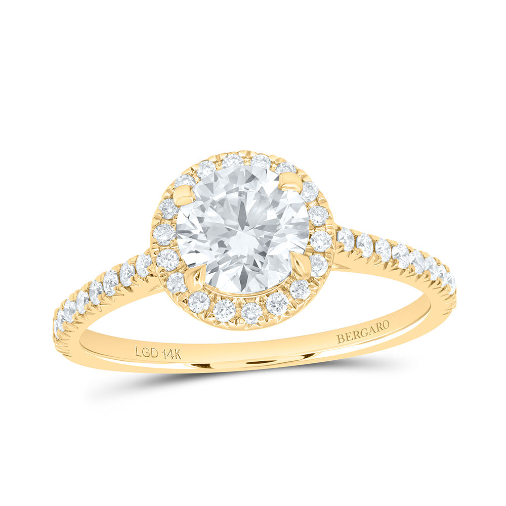 14K Yellow Or White Gold 1 1/4 Cttw Lab Grown Diamond 1 Cttw Center Round Engagement Ring
