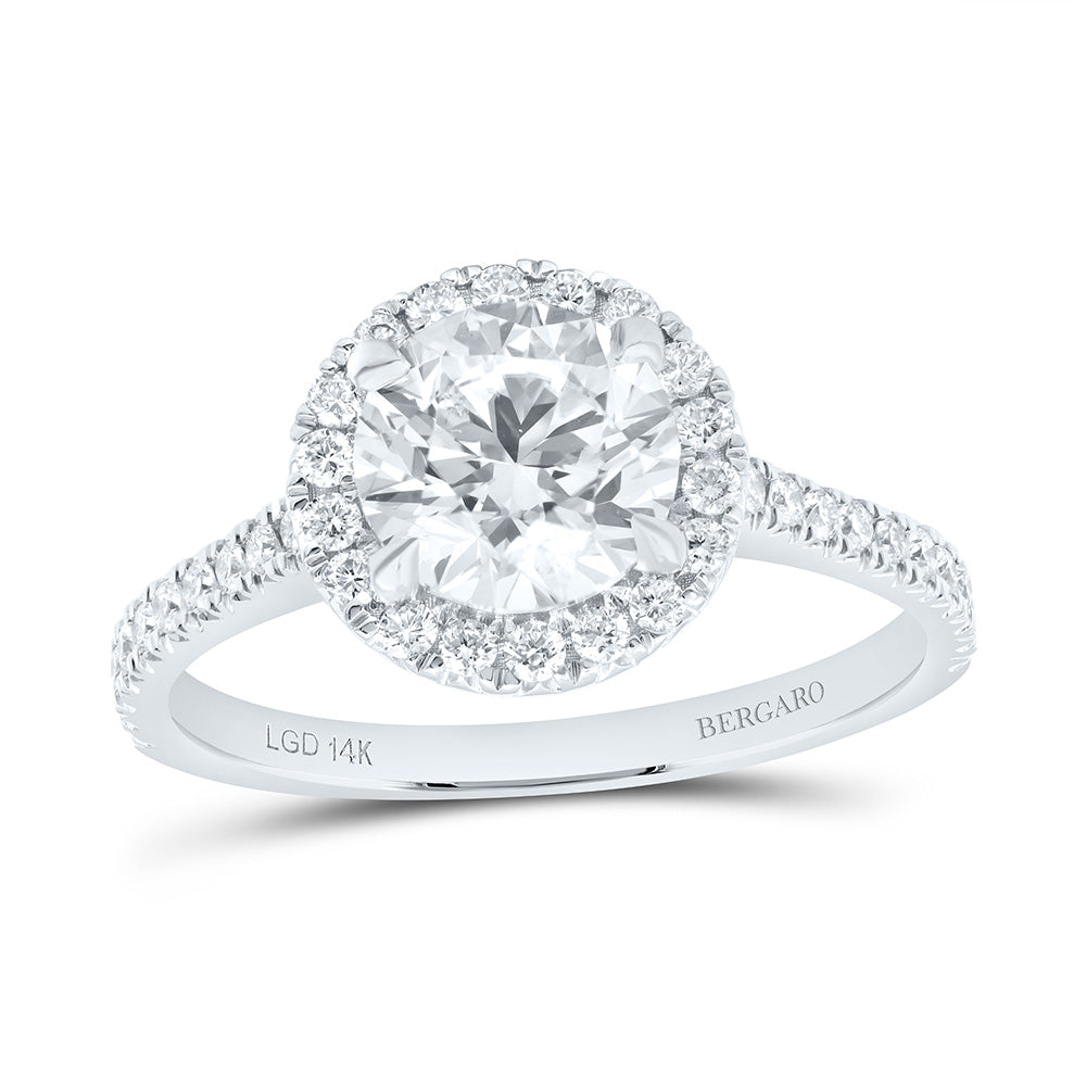 14K Yellow Or White Gold 1 3/4 Cttw Lab Grown Diamond 1 1/2 Cttw Center Round Engagement Ring