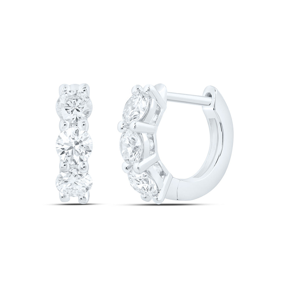 14K Yellow Or White Gold 1 Cttw Lab Grown Diamond Fashion Hoop Earring