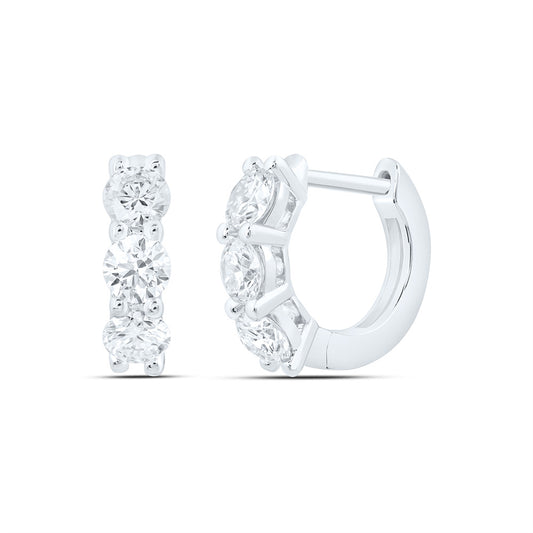14K Yellow Or White Gold 1 Cttw Lab Grown Diamond Fashion Hoop Earring