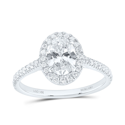 14K Yellow Or White Gold 1 1/4 Cttw Lab Grown Diamond 1 Cttw Center Oval Engagement Ring