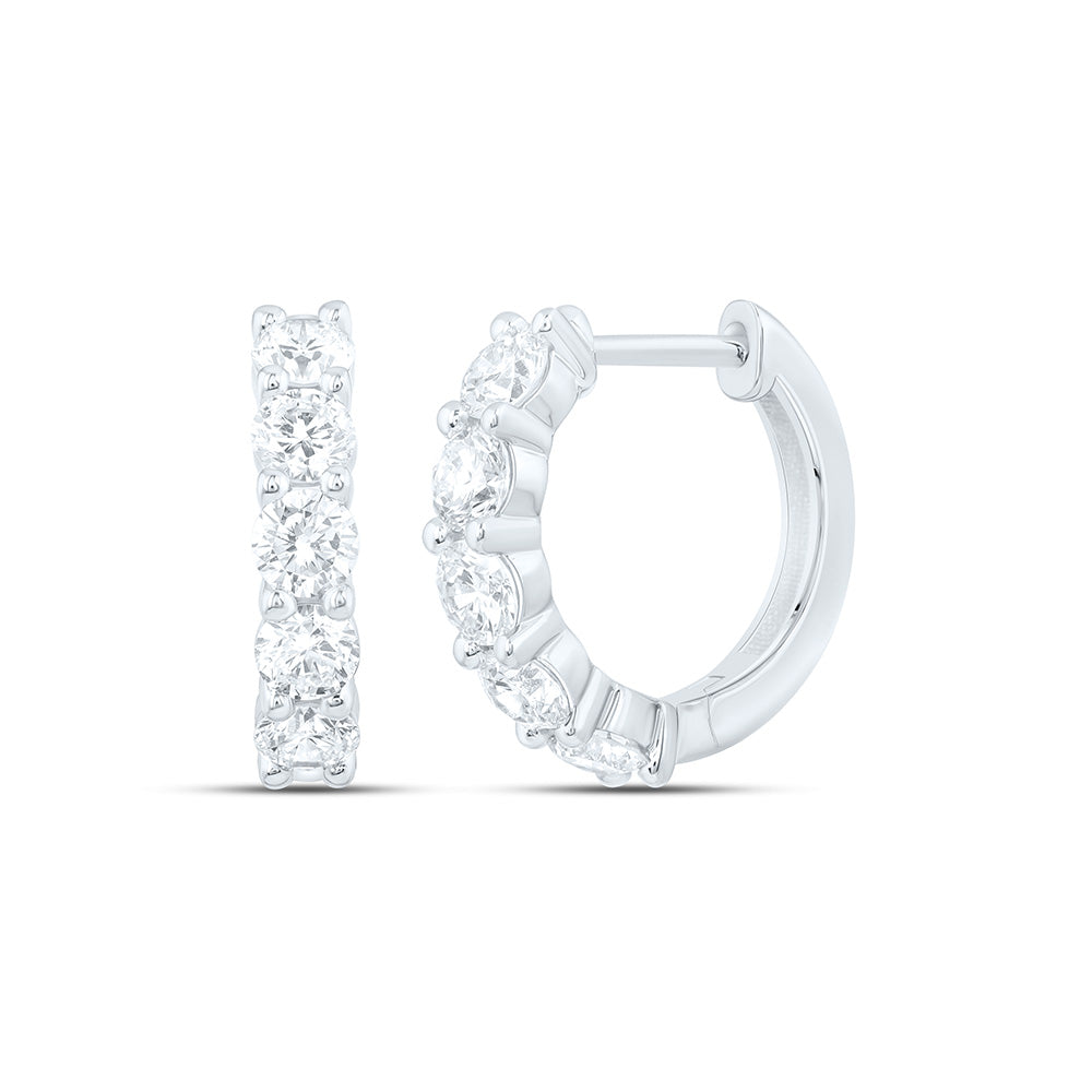 14K Yellow Or White Gold 1 3/8 Cttw Lab Grown Diamond Fashion Hoop Earring