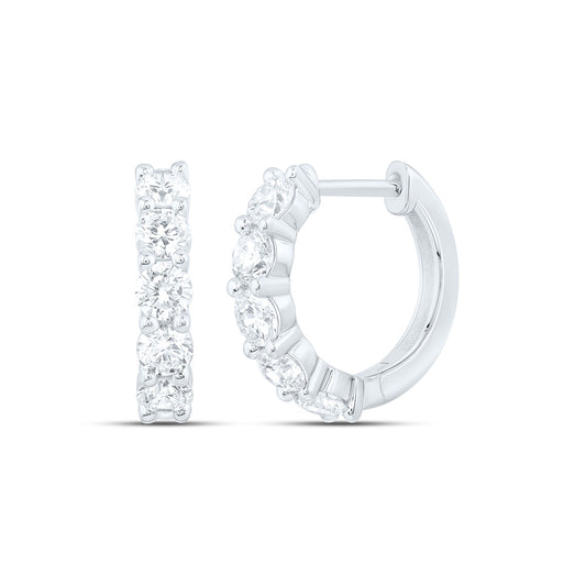 14K Yellow Or White Gold 1 3/8 Cttw Lab Grown Diamond Fashion Hoop Earring