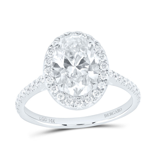 14K Yellow Or White Gold 2 1/2 Cttw Lab Grown Diamond 2 Cttw Center Oval Engagement Ring