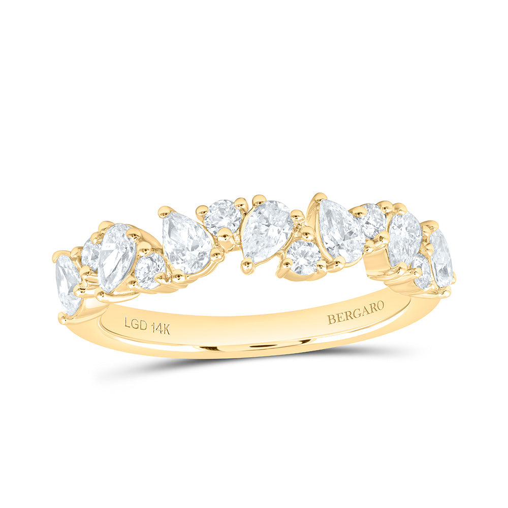 14K Yellow Or White Gold 3/4 Cttw Lab Grown Diamond Fashion Band